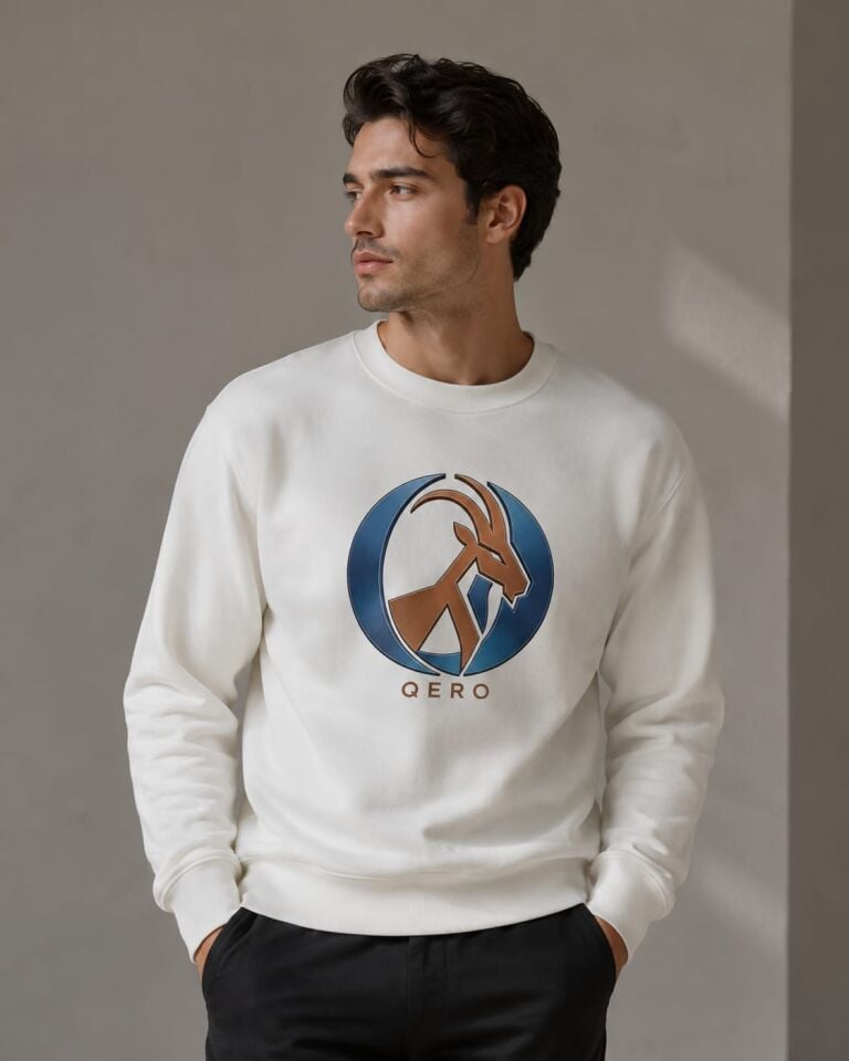 QUERO’nun 3 İplik Çift Bükümlü %100 Pamuklu Bisiklet Yaka Sweatshirt