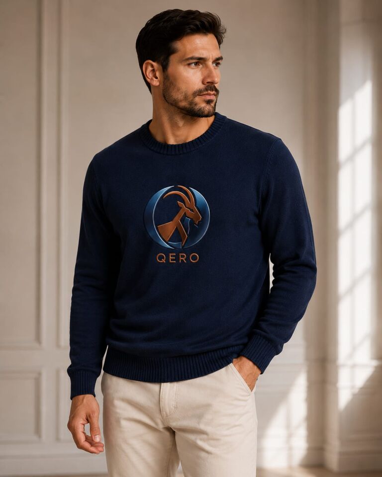 QUERO’nun 3 İplik Çift Bükümlü %100 Pamuklu Bisiklet Yaka Sweatshirt