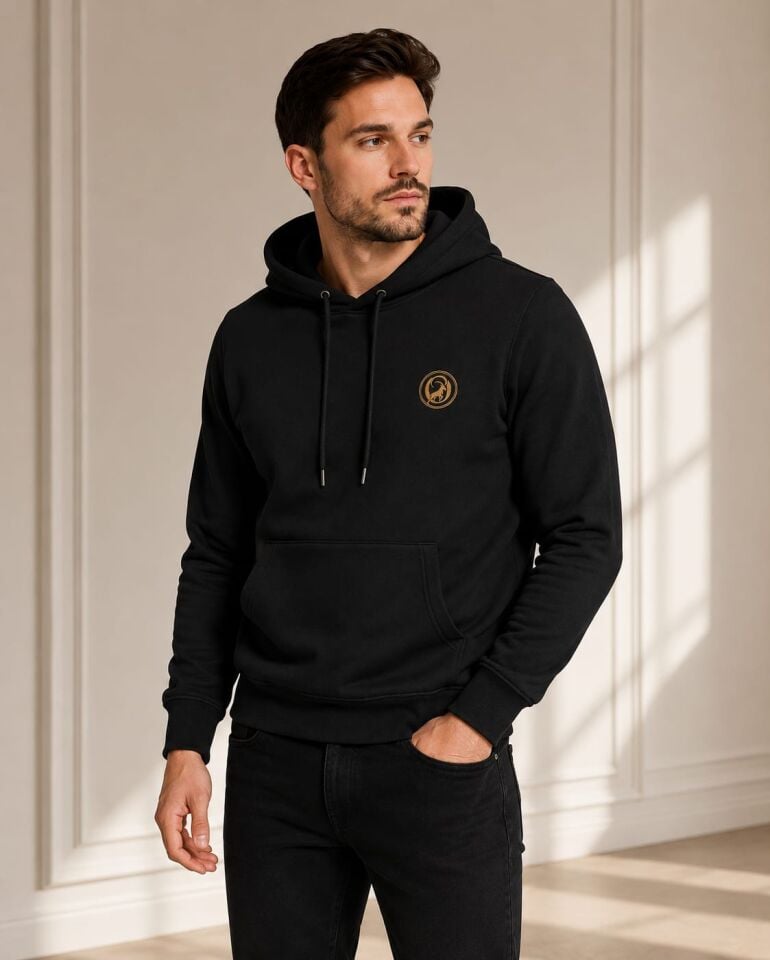 QUERO 3 İplik Çift Bükümlü %100 Pamuklu Şardonlu Kapüşonlu Sweatshirt